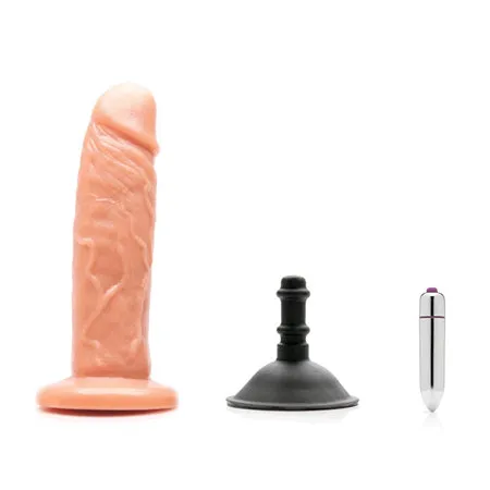 Tantus Sam O2 Vibrating Dual Density Dildo Kit Caramel Bag Tantus Inc Dildos