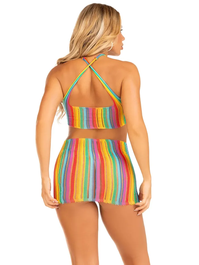 Leg Avenue Rainbow Stripe Cross Over Mini Dress One Size Multicolor Female Sex Toys Leg Avenue Rainbow Stripe Cross Over Mini Dress One Size Multicolor Female Sex Toys
