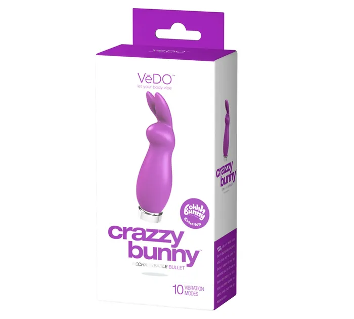 VeDO Vibrators Crazzy Bunny Rechargeable Bullet Perfectly Purple