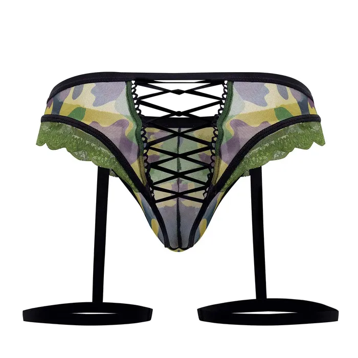 Camo PeekaBoo Thong Garter Candyman Male Sex Toys