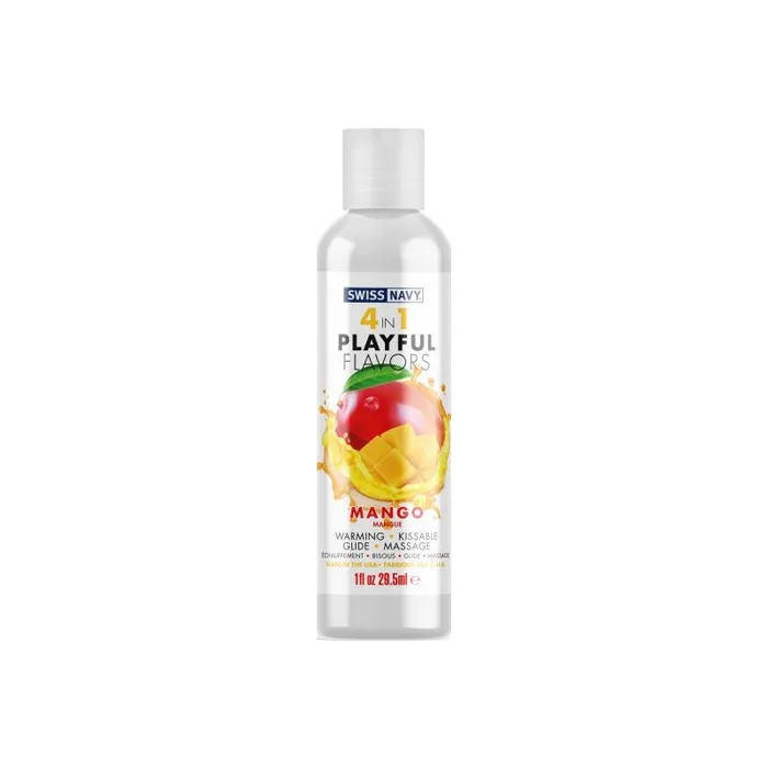 Playful Flavours 4 In 1 Mango 1oz295ml Swiss Navy Female Sex Toys