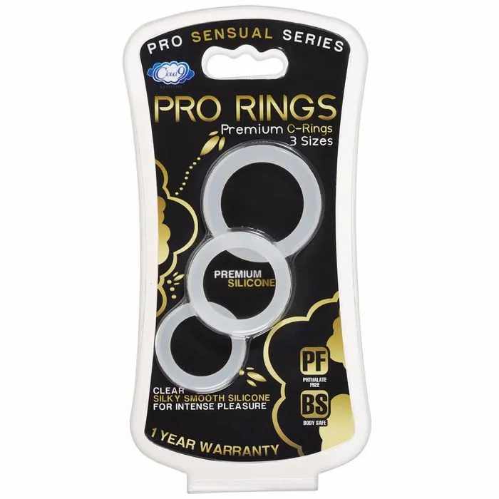 Cloud 9 Novelties Male Sex Toys Cloud 9 Pro Sensual Silicone Cock Ring 3 Pack Clear Cloud 9 Novelties Male Sex Toys Cloud 9 Pro Sensual Silicone Cock Ring 3 Pack Clear