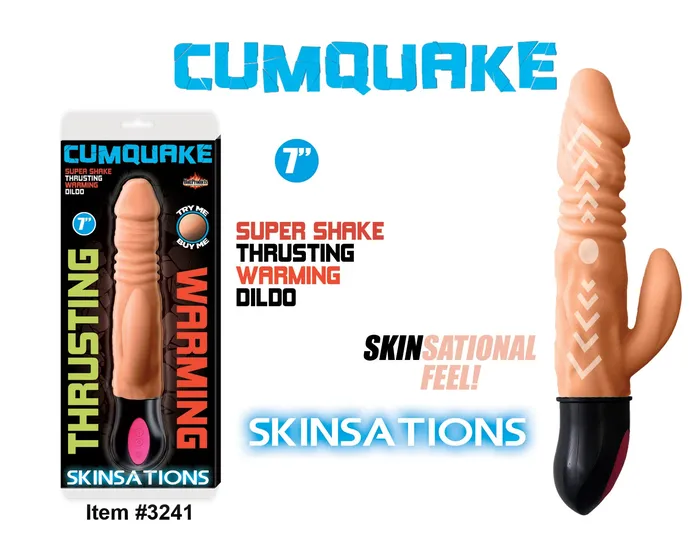 HOTT Products Skinsations Cum Quake Warming Dildo WClit Stimulator Female Sex Toys HOTT Products Skinsations Cum Quake Warming Dildo WClit Stimulator Female Sex Toys