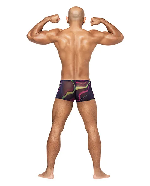 Male Power Vibrators Galactic Sheer Poly Spandex Mini Short Multi Color Male Power Vibrators Galactic Sheer Poly Spandex Mini Short Multi Color
