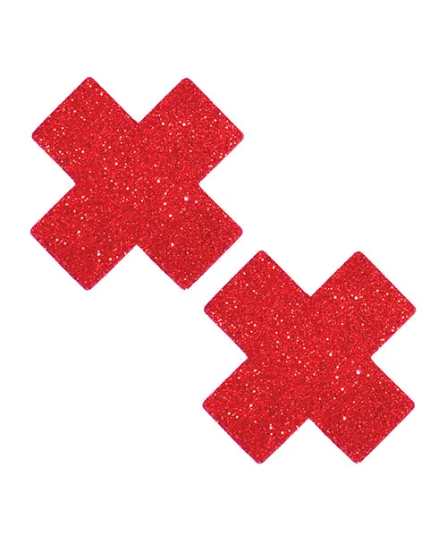 Neva Nude Vibrators Neva Nude Ravish Me Glitter X Factor Pasties Red Os